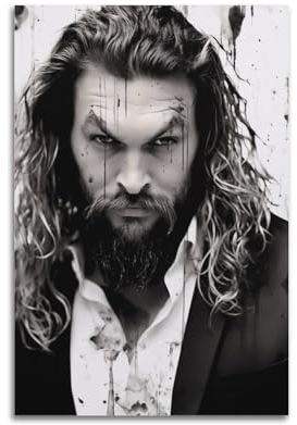 Jason MomoaFamous Film- und Fernsehfiguren, Popmusikfiguren, Poster, Dekoration, Leinwand, Kunstdekoration, Druck, Signaturfoto, Wohnzimmer, Heimdekoration, 50 x 75 cm, ungerahmter Stil 29