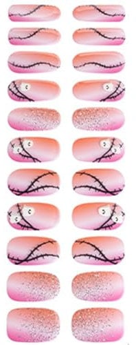 Semi Cured Gels Nails Strips Halloween Nails Stickers Nails Polish Strips Full Nails Wrap Decoration