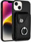 SIYOPINPFY Case for iPhone 15 Plus Case with Card Holder, Classical Wallet Case Flap Buttons 360°Rotation Ring Kickstand Cover PU Leather Shockproof Protective Case for iPhone 15 Plus Black FQ