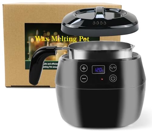 VALLYDOM 200W Digital Black Wax Melter, 1000mL Capacity, Fast & Easy Candle Making, Wax Melting, DIY Craft Kit for Home & Business
