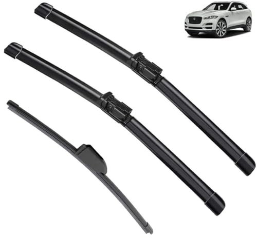 Ruckelfreie Reinigung, Nachfüllpackungen Auto-Scheibenwischer aus Naturkautschuk, Compatible for Jaguar F-PACE 2017-2020 26+19+13.