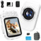 Fine Life Pro Digitalkamera 4K 64MP Kompaktkamera Autofokus Fotoapparat mit 32 GB Karte mit Schönheit 3 HD-Display Fotokamera (Weiß)