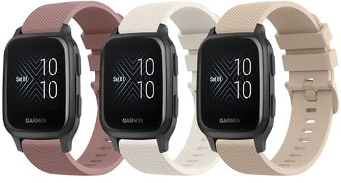Pack 3 Silicone Bands Compatible with Garmin Venu Sq Music Strap,Soft Replacement Sport Wristband Bracelet Arm Band for Garmin Venu Sq Music/Venu Sq/Venu/Venu 2 Plus (Pack C)