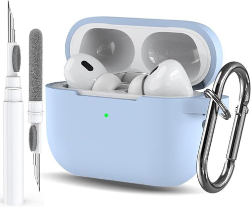 Skyblue Case for Airpods Pro 2/1 Gen Case Cover for GILR Women, Compatible Airpods Pro 2nd/1st Generation Case, Soft Silicone Apple iPod Pro Gen Protective Cover Skin with Keychain Cleaner Pen