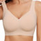 Mivorica Non Wired Bra for Women,Seamless Wireless Bras for Plus Size Ladies,Comfortable Full Coverage Everyday Bra,Nude,3XL