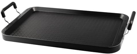 Vayepro 2 in 1 Griddle Pan and Griddle Pan 20 Inch Non-Stick Double Burner Griddle for Gas, Electric and Camping Stoves Perfect for Pancakes, Indoor BBQ and Cooking