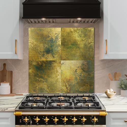funlife Rusty Copper Splashback - Anti-Stain Metallic Finish Kitchen Cladding (28.5x28.5cm, 1mm)