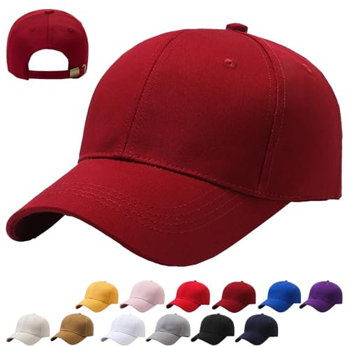 CWENDANER Unisex Baseballkappe, 100% Baumwolle, Baseballkappe Sonnenschutz Cap, Einheitsgröße, Sonnenmütze, Verstellbar Schildmütze Für Sport Reisen Drauße, Einfarbig