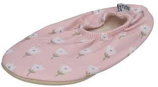 Slipstop Kinder Hausschuhe Badeschuhe TULIP PINK Blumen Altrosa