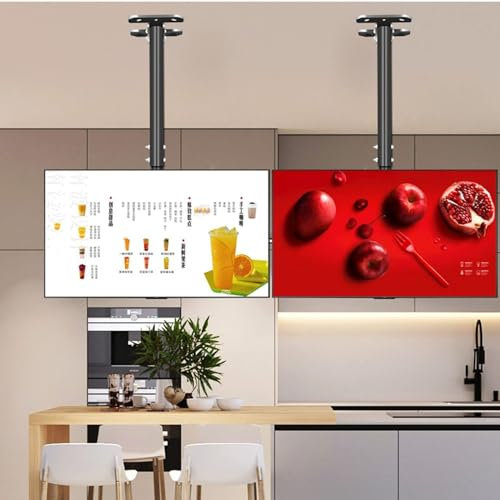 THEGA Support Mural pour Téléviseur - Support De Plafond Inclinable Et Réglable, Support TV Inclinable Et Pivotant À 360°, Compatible avec Les Téléviseurs De 39 À 85 Pouces, VESA Max. 600 X 400mm