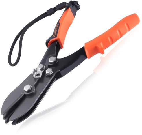 LEONTOOL 5 Klingen Hand-Crimpers Blech-Crimper Werkzeuge K Crimpwerkzeug HVAC Werkzeug für 22-28 Gauge K-Fallrohr, Ofenrohr und Entlüftungsarbeiten, Rohr- und Blechcrimpungen mit