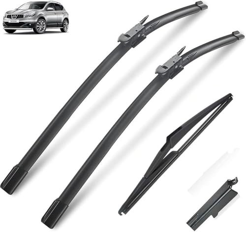 AjaxCat Scheibenwischer Wischerblätter Vorne + Hinten Satz Autoscheibenwischer Heckscheibenwischer Wischerblätter-Set für Nissan Qashqai J10 2006-2013 24 15 12 (3er Set