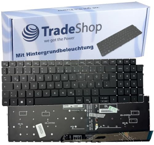 Trade-Shop Original Laptop Notebook Tastatur Deutsch QWERTZ mit Backlight kompatibel mit Dell Inspiron 15 3510, 3511, 3515, 5510, 5515, 5510, 7510