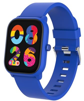 Celly, Smartwatch per Bambini con Cinturino in Silicone, con Monitoraggio Battito Cardiaco, Contapassi, Giochi, Bluetooth, App Dedicata Fit4Kid, Durata Batteria Fino a 4 Giorni, Colore Blu