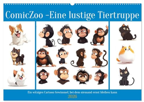 ComicZoo - eine lustige Tiertruppe (Wandkalender 2026 DIN A2 quer), CALVENDO Monatskalender: Jede Menge skurrile Tier Cartoons - zum Schmunzeln schön (CALVENDO Spass)
