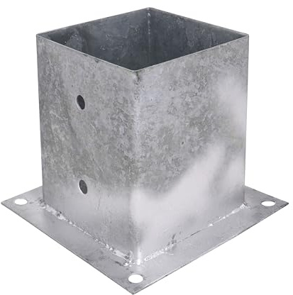 Bolt Down Fence Post Support Heavy Duty Galvanised Square Foot Base Bracket 120mm x 120mm