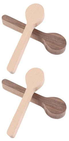 Uxsjakjsd 4PCS Beech and Walnut Wood Carving Spoon Blocks, Unfinished Wooden Whittling Kit for Portable Craft