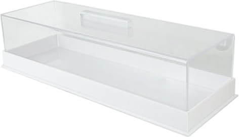 Rechteck-Kuchenständer, 14x5x4-Zoll-Acryl-Servierschale mit klarem Deckel und Griff, staubdichtem Mehrnutzungs-Donut-Ständer für Cupcakes, Brot, Kekse, Gebäck, Früchte