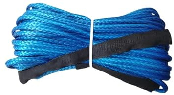 KAKAK Corde de treuil synthétique Robuste de 6 mm x 30 m for Voiture, for treuil électrique, Tout-Terrain, VTT, UTV Haute ténacité(Blue)