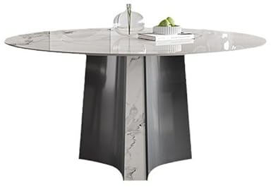 LUZZILE Schiefer Runder Tisch Esszimmer Modern Einfach Home Edelstahl Esstisch