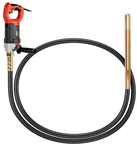Anbull Betonrüttler 1800W 4 m Kupferwicklungsmotor 5500 U/min | Außenliegende Kohlebürste Rüttelflasche beton Amplitude 0,9 mm Flaschenrüttler beton Betonverdichter Concrete Vibrator