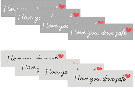 8 Stückich I Love You Drive Safe Aufkleber Set, Liebe Dich Fahr Vorsichtig Aufkleber, I Love You Drive Safe Design, Perfekte als Autodeko Geschenk für Paare