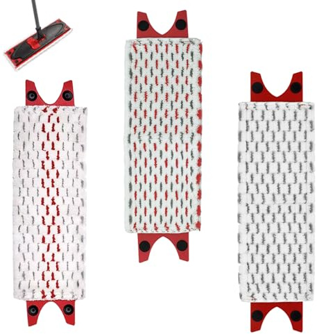 3Pcs Flat Mop Heads Replacement For Spray Mop Head Replacement,Compatible With 1-2 Spray Mop,Machine Washable Fibre Pads For Efficient Floor Cleaning