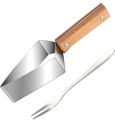 Coupe-pastèque, avec fourchette, coupe-melon, multifonction, pour couper les melons et les fruits, ergonomique et maniable, pour la cuisine, en acier inoxydable