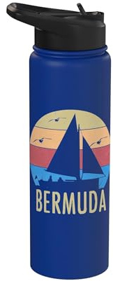 Bermuda Vintage Sailing Boat Sailor Souvenir Gift Stainless Steel Insulated Water Bottle