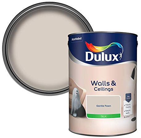 Dulux Silk Emulsion Paint For Walls And Ceilings - Gentle Fawn 5L