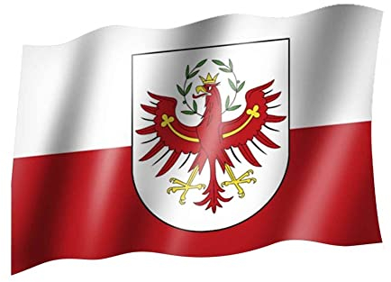 Sportfanshop24 Bandiera SÜDTIROL con stemma, bandiera dello Stato/bandiera dello Stato, 150 x 90 cm, bianco, rosso, giallo, per interni ed esterni, ottima qualità