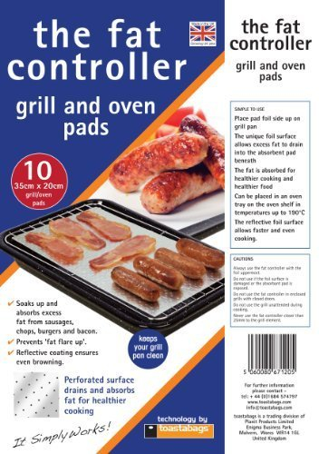 5 X 10 FAT CONTROLLERS. FAT TRAPPER COOKING PADS. GRILL & OVEN. ABSORBS FAT