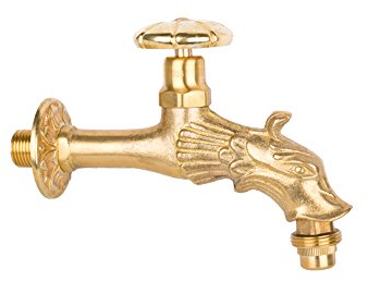 Boni-Shop Nostalgie Auslaufventil Wasserhahn Verschiedene Motive (Drachenkopf Handrad 1/2)
