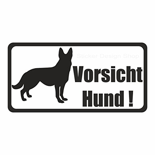 Vorsicht Bissiger Hund Dog Achtung Warnung Hinweisschild Aufkleber Sticker Vinly (10x5 cm)