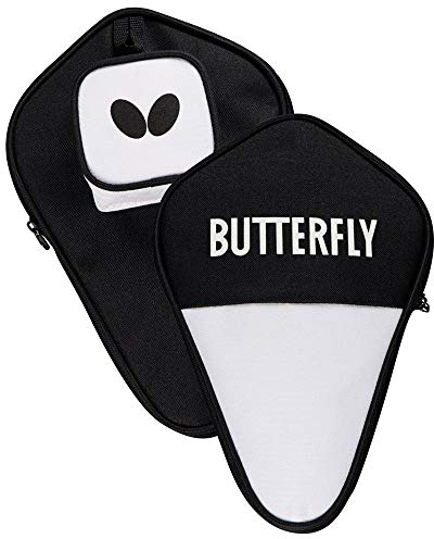 Butterfly Tischtennishülle schwarz/weiß Cell CASE I | Aufbewahrungstasche für einen Tischtennisschläger und Vier Tischtennisbälle | Geeignet für jedes Alter von Anfänger, Fortgeschrittene und Profis