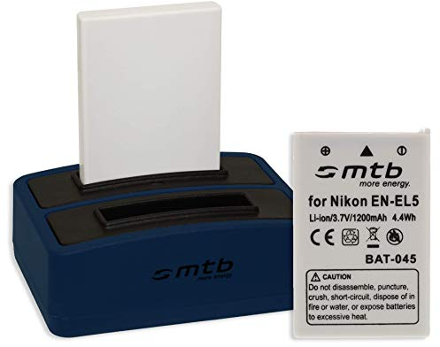 2 Batteries + Double Chargeur (USB) pour Nikon en-EL5 / Coolpix P3, P4, P100, P500, P510, P520, P530, P5000 ... / AW110(s) / S10... - Voir liste (Cable Micro USB Inclus)