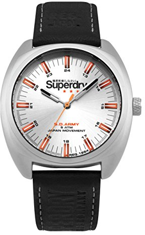 Superdry Herren Analog Quarz Uhr mit Leder Armband SYG228B