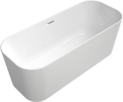 Baignoire ilot 170 X 70 VILLEROY ET BOCH ilot Finion quaryl blanc trop plein chrome