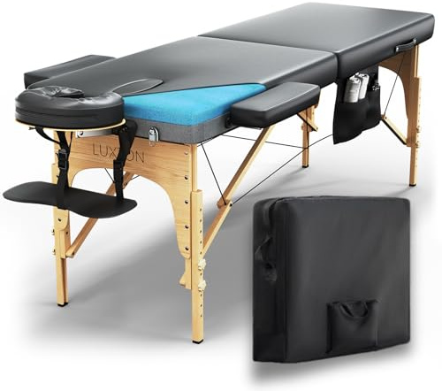 Luxton Home Premium Memory Foam Massage Table - Easy Set Up - Foldable & Portable
