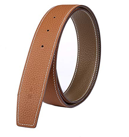Vatee's Wendbare Echtledergürtel für Männer/Frauen Ersatzgurt ohne Schnalle 38mm breit 120cm lang Erde Gelb & Khaki