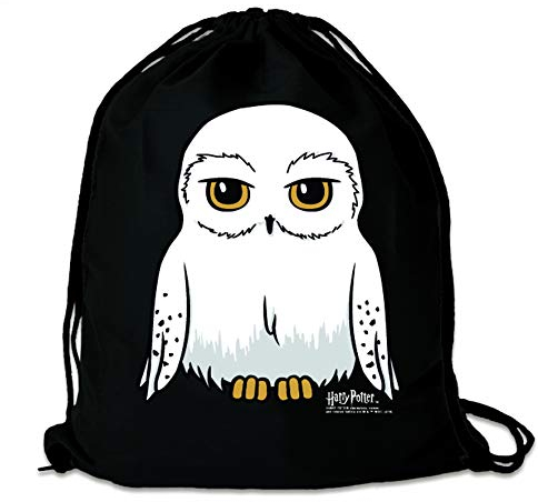 Logoshirt® Harry Potter I Eule I Hedwig I Stoffbeutel I bedruckt I schwarz I AZO-free I stabiler Kordelzug I Lizenziertes Design