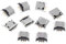 JOYKK 10 pièces Micro USB Type B Femelle Socket 180 degrés 5 Broches SMD SMT à souder Jack - Silver Tone