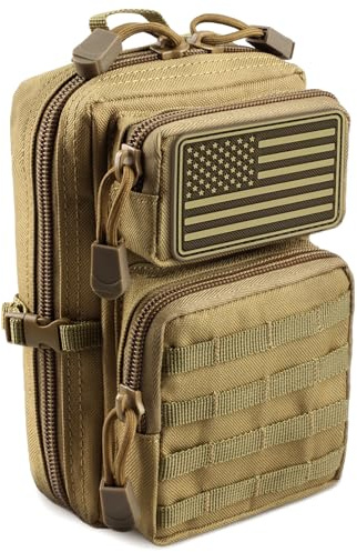 LIVANS Taktische, nützliche Molle-Tasche, EDC-Werkzeugtasche, taktische Handytasche, Mini-Gürteltasche, medizinisches EDC-IFAK-Set, Mini-Design passend für 3-Tages-Rucksack.