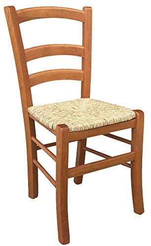 okaffarefatto zimbardi costanza Sedia in legno mod. venezia ciliegio con seduta in paglia