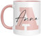 TassenTicker - Personalisierte Tasse - Namens-Tasse - mit Ihrem Anfangsbuchstaben und Namen - personalisiert - Geburtstag - Kaffeetasse - beidseitig bedruckt - Geschenkideen (Rosa)