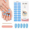 Kalolary 20PCS Nail Adhesive Wrap, Nail Gel Polish Strips Full Wraps Nail Polish Stickers Cured Gel Nail Strips Self-Adhesive Gel Nail Wrap Stickers Decals(UV/LED Lamp Required) (Sky Blue)