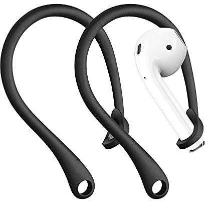 kwmobile 2 Ohrhalter kompatibel mit Apple Airpods 1/2 / 3 / Pro 1 / Pro 2 - Ohrbügel Ohrhaken aus Silikon Schwarz