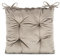 AmeliaHome Stuhlkissen mit Bändern 40x40 cm Sitzkissen Samt Velvet Optik Aleksa Beige