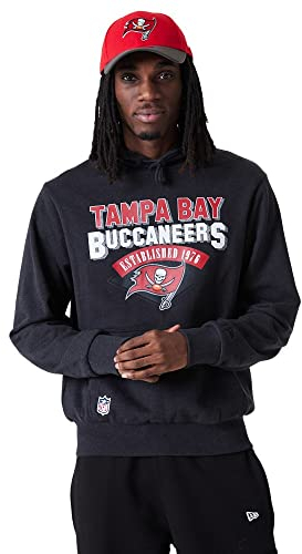 New Era Tampa Bay Buccaneers NFL Hoodie Kapuzenpullover American Football Logo Schriftzug Dunkelgrau - 3XL
