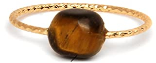 Unregelmäßiger Natursteinring Heilkristall Quarz Tigerauge Ring Damen Gold Dünner Ring Herrenschmuck,7 Tigerauge